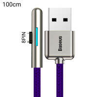 Valeriee 1/2M USB สายข้อมูล480Mbps การถ่ายโอนข้อมูลอย่างรวดเร็วงอหัวสีสันสดใส LED สายชาร์จไฟสำหรับมืออาชีพสายชาร์จ IOS