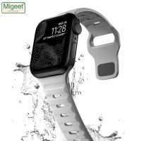 Migeet สายนาฬิกาซิลิโคนสำหรับเปลี่ยนสำหรับนาฬิกา Apple รุ่น8 7 6 5 4 3 SE2สำหรับนาฬิกา45มม. 41มม. 44มม. 40มม. อุปกรณ์เสริมสำหรับนาฬิกาอัจฉริยะ