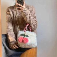 tr1 Shop Womens Cute Cherry Plush Chain Handbag Casual Large Capacity  Shoulder Bag