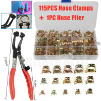 115PCS 6-22mm Car &amp; Truck Spring Clips Fuel Oil Water Hose Clip Tube Clamp Fastener 1PC Hose Clamp Pliers