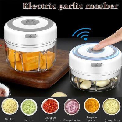 100/250ml Electric Garlic Press Vegetable Chopper Meat Crusher Nut Fruit Rechargeable Multi-function Kitchen Accessories Tools