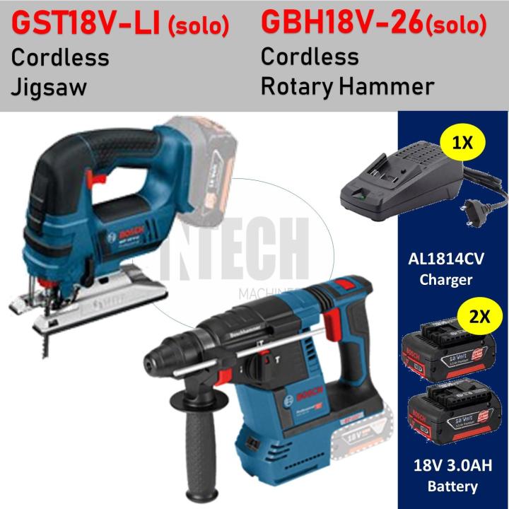 BOSCH COMBO KIT GST18V LI SOLO CORDLESS JIGSAW GBH18V 26 SOLO