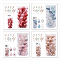 【LZ】❀  Christmas Balls Ornaments 6CM Pink Christmas Tree Decroations Balls New Year Home Decoration Ball Christmas Tree Ornaments Balls