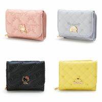 COD KKW MALL Cinnamoroll My Melody Small Wallet Short Women Girls Purse Cute Pink Blue Yellow Leather Trifold Wallets Ladies Money Ba