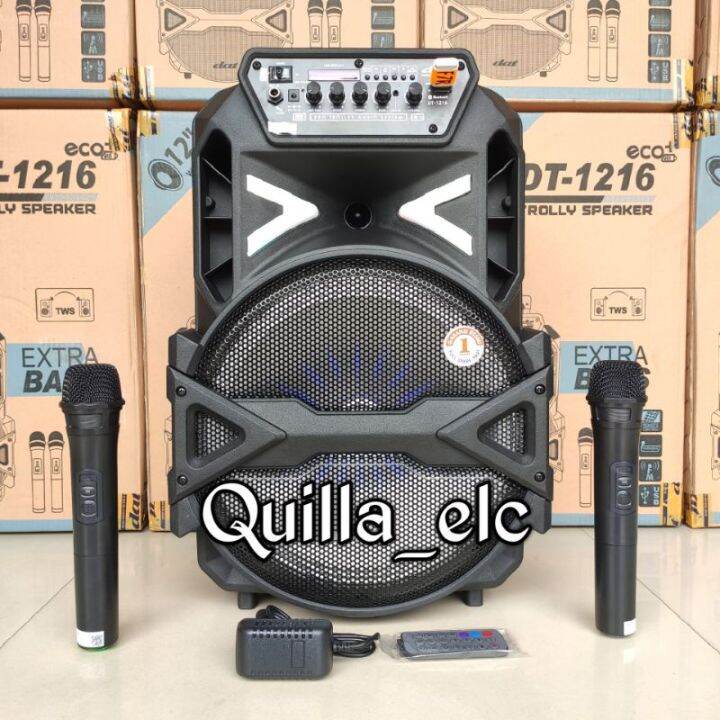 Speaker Portable 12 inch DAT DT 1216 Eco Free 2 Mic Wireless Lazada