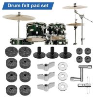 23Pcs/Set Cymbal Felt Pad Anti-Scratch Improve Sound Compact Cymbal Stand Felts Drum Washers Sleeves Set Replacement Accessories