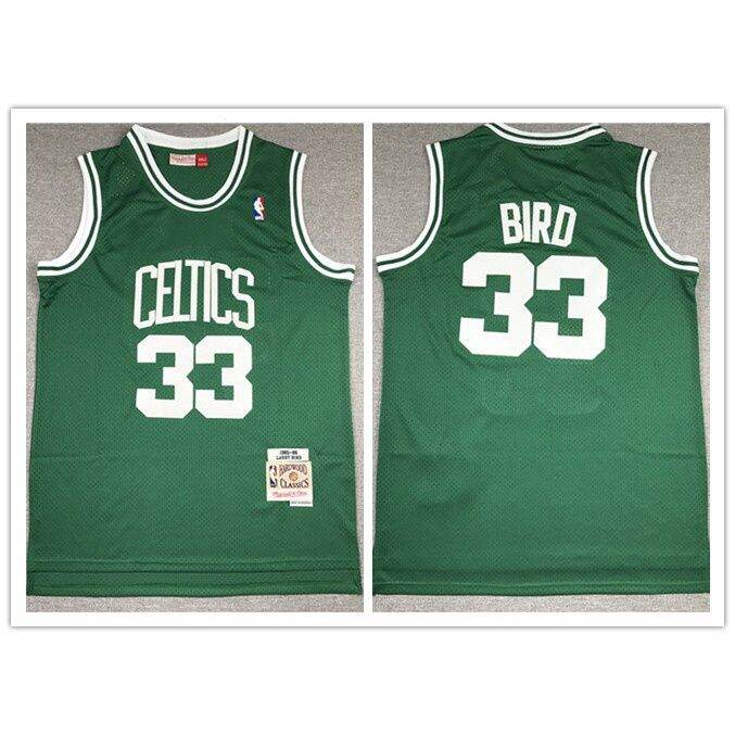 เสื้อกีฬาแขนสั้น-ลายทีม-boston-celtics-no-7-สไตล์-33-bird-2020-โลโก้บาสเก็ตบอล-สีขาว-สไตล์เรโทร