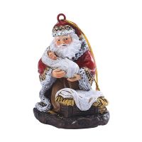 Christmas Hanging Ornaments Resin Hugging Santa Claus Figurines Mini Santa Pendant Xmas Tree Decoration