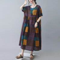 COD DSFDGESERRRRR Kanifio Women Plus Size Long Jubah Oversized Clothes Fashion Print Summer Boho Beach Wear Casual Loose Dresses 8806 JMC009