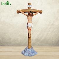 Dolity Jesus บนประติมากรรมไม้กางเขนสำหรับของสะสมบนโต๊ะงานขึ้นบ้านใหม่