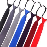 Zipper Necktie For Men Women Tie for Boys Girls Suits 6cm SolidTies Slim Girls Neck tiie Gravatas Rubber Pre-tied Tie