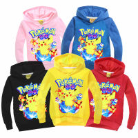 Pikachu เด็กชายหญิงแขนยาว Hoodie เด็กใหม่เด็กเสื้อการ์ตูนพิมพ์ Multicolor เสื้อกันหนาว Hoodie MS1706เด็ก Clothing