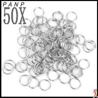 PANP 50PCS 15mm ตัวเชื่อมต่อ เข็มกลัด เครื่องมือ ห่วงห่วง พวงกุญแจ สแตนเลส แยกพวงกุญแจ