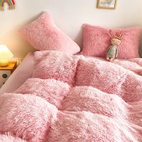 [COD] Manufacturers supply cloud mink velvet four-piece set thickened warm winter princess style double-sided solid milk three-piece