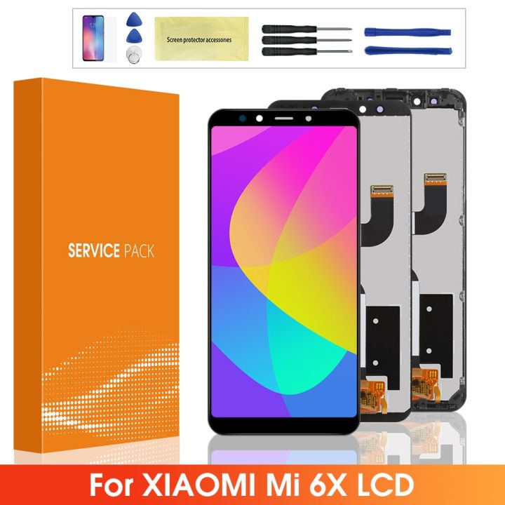 ชุดดิจิไทเซอร์จอแสดงผล-lcd-แบบสัมผัสหน้าจอพร้อมกรอบ-lcd-สำหรับ-mia2-xiaomi-mi-a2-xiaomi-mi-a2-6x-หน้าจอ-lcd