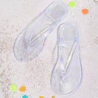 [WAKUWAKU]Transparent Crystal Jelly Flip Flops