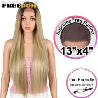 FREEDOM Synthetic Lace Front Wigs For Black Women 32inch Long Straight Wigs Ombre Blond Cosplay Wig Free Part Synthetic Lace Wig [ Hot sell ] Toy Center 2