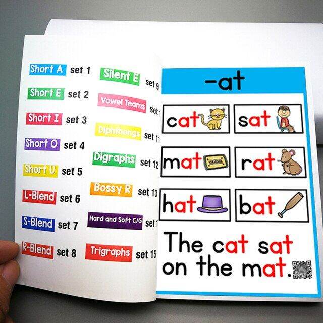 107 Phonics English Root Sentence Word Flash Cards Natural Spelling Learning Card Scan Code