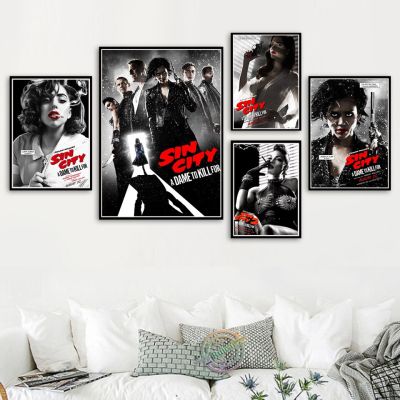 Sin City Quentin Tarantino โปสเตอร์ภาพยนตร์-Wall Art ภาพวาดผ้าใบพิมพ์ภาพสำหรับ Living Coffee House Bar Modern Home Decor