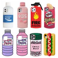 yqcx001 sell well - / Cartoon 3D Boys Tears Bottle Case For  iPhone 14 13 Pro Max 12 11 XR XS SE 2020 6 7 8 Plus Cute HotDog Chips Soft Cover iPhone