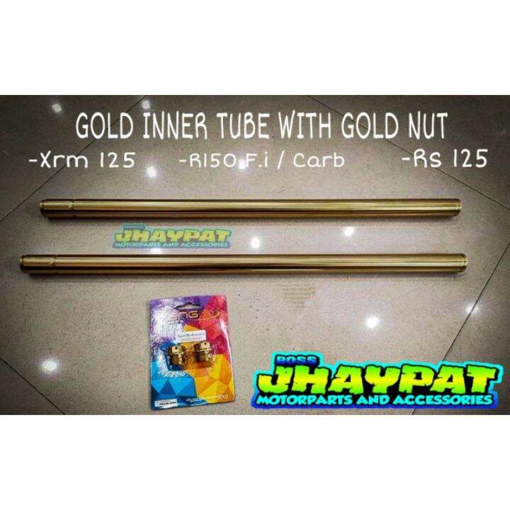 GOLD INNER TUBE WITH GOLD NUT FOR R150 F.I R150 CARB XRM 125 RS125