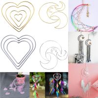 50-200mm Love Heart Moon Shaped Dream Catcher Frame Circle Ring Metal Macrame Love Heart Hoop for Handmade Dreamcatcher