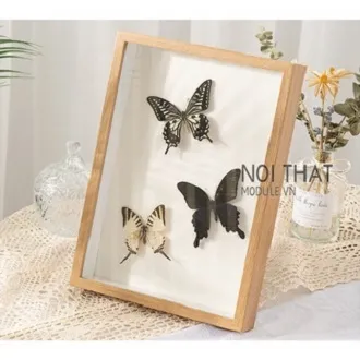 Khung ảnh gỗ decor 2 mặt trang trí hoa khô, Làm tranh handmade độc ...