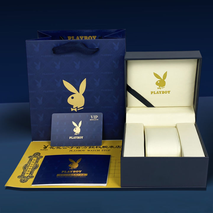 playboy-original-สีน้ำเงินนาฬิกากำหนดเองกล่องของขวัญแฟชั่นหรูเรียบง่าย