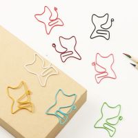 24PCS/lot Cat Shape Paper Clips Creative Interesting Bookmark Clip Memo Clip Shaped Paper Clips for Office School Home