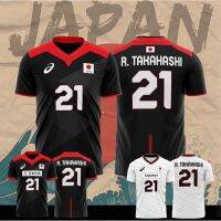 ญี่ปุ่นโอลิมปิกวอลเลย์บอล Jersey Ran Takahashi No.21 4 สี Casual Women Men Tshirt 2021