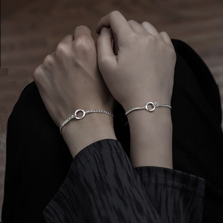 cod-bracelet-a-pair-of-and-korean-valentines-day-gift-geometric-double-ring-interlocking