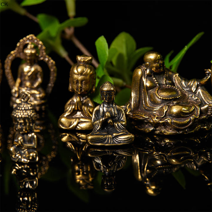 ck-1pc-brass-guanyin-buddha-figurine-โต๊ะทำงานตกแต่งมินิรูปปั้นตกแต่งครัวเรือน