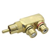 Pure Copper RCA Connector Audio And Video Tee Connector RCA Male To Female AV Socket Extension Adapter Plug