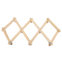 Natural Wood Wall Mounted Expandable Accordion Peg Coat Rack Hanger Hat Closet Hook Expanding Fold Door Wooden Hanger Supplies