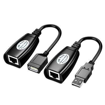 Chaunceybi 2Pcs USB to RJ45 LAN Cable Extension Extender Over Cat5 Cat6 Cord Networking Accessories