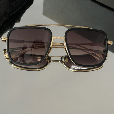 New Style top High Quality Chrome Style Large Oversize Frame Vintage Sunglass Men Square Metal Women R SUN Glass CH8056