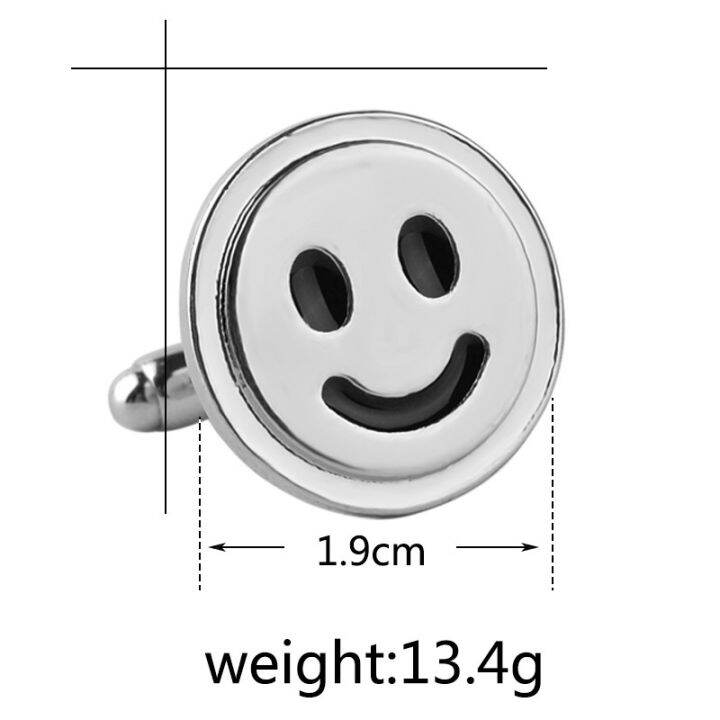 fashion-smiley-face-cufflinks-round-stainless-steel-smile-symbol-jewelry-gift-unisex-accessorie-t-shirt-set-festival-party-cuffl