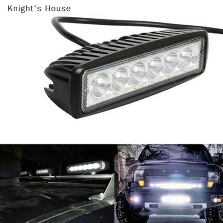 knights-house-ไฟหน้ารถออฟโร้ดอัตโนมัติ18w-6-led-12v-ไฟสปอร์ตไลท์-drl-ความสว่างสูงกันน้ำ