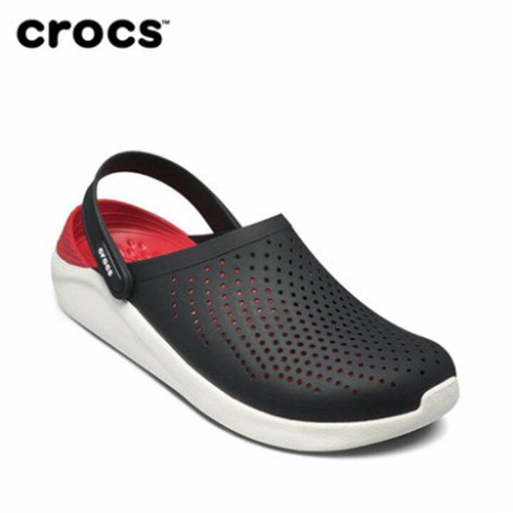 spot-crocs-literide-กลางแจ้งชายและหญิงรองเท้าชายหาดกันลื่นรองเท้าแตะกีฬาป่าลำลอง