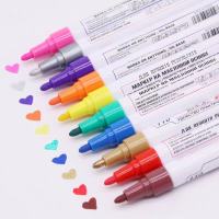 12 Color Paint Markers Set White Pen Waterproof Quick-Drying CarFix Care Tyre Tire Touch-Up Tread CD MetallicGlass Permanent Pens