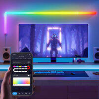 Smart LED RGBIC Wall Sconces สำหรับ Gaming ทำงานร่วมกับ Alexa และ Assistant Strip Lights พร้อม Music Sync Multicolor Glides