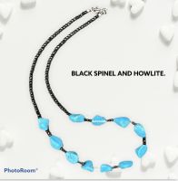 Black spinel and howlite necklace for gift.