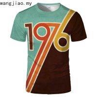 New summer Shirt with 3d T-shirt digital print 1976 for men gulf new large shirt with short sleeves trend tee