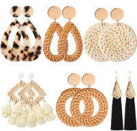 สไตล์ชาติพันธุ์ R เรขาคณิต Vine Hand- ต่างหู Beach Style Vine Earrings