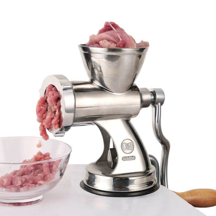 Stainless Steel Hand Cranking Manual Meat Mincer Grinding Machine for