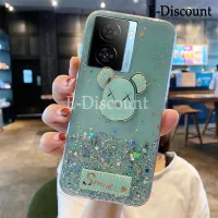 เคส Nillkin โทรศัพท์ VIVO IQOO Z7X เคสสำหรับ VIVO แหวนขึ้นเงาเคสหมีเศร้าใสมีกลิตเตอร์นิ่มสำหรับ VIVO IQOOZ7X ฝาหลังรูปดาวและพระจันทร์เด็กผู้หญิง