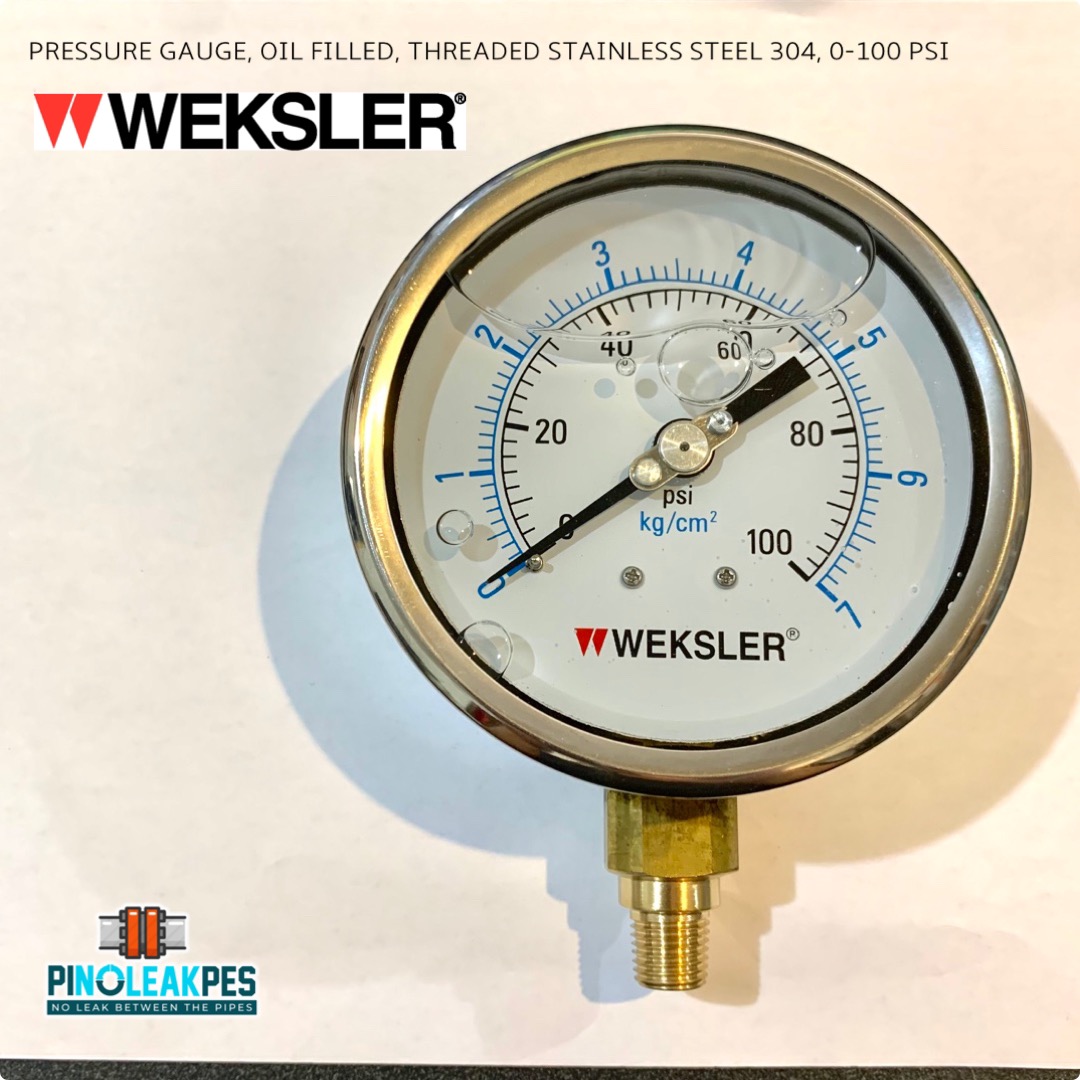 Details about   Weksler Royal 4 1/2" Pressure Gauge 0-100 PSIG 1/4" NPT Back Connection 