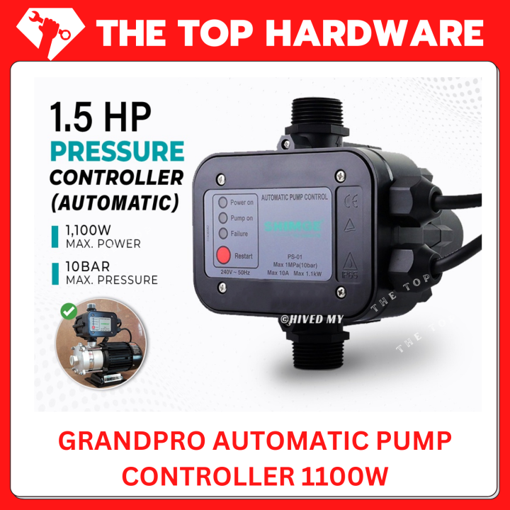 *THETOPHARDWARE* GRANDPRO AUTOMATIC PUMP PRESSURE CONTROLLER 1100W 1