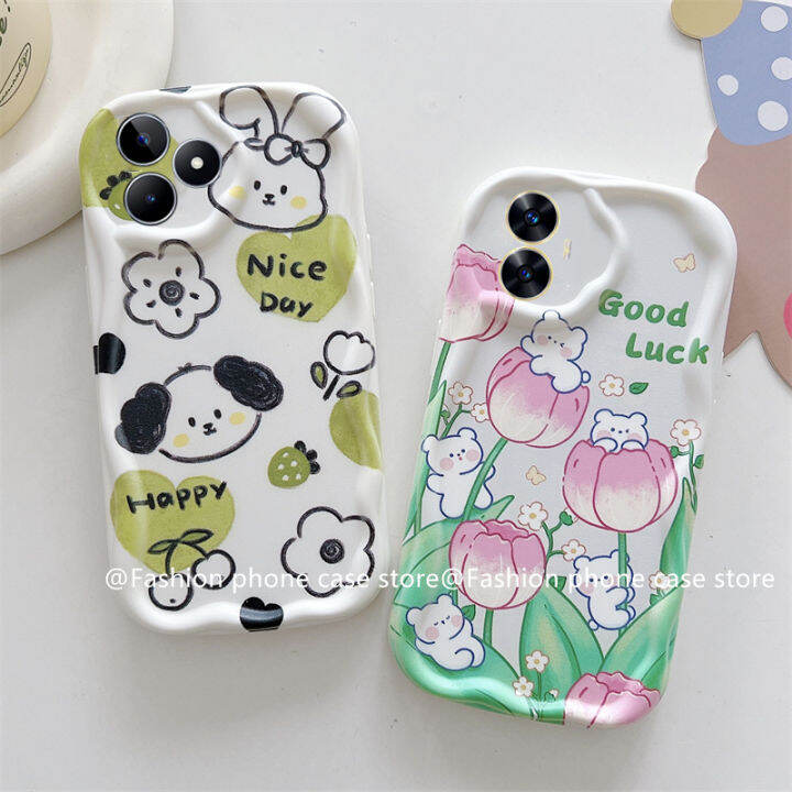 phone-case-เคส-realme-c53-c55-nfc-c30-c30s-c33-c35-realme10-4g-การ์ตูนกระต่ายหมีดอกทิวลิปป้องกันเลนส์ซิลิโคนนิ่มฝาครอบหลัง2023