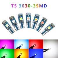 AUTONO 10pcs T5 3030-3SMD ไฟ LED รถยนต์ ไฟหน้าปัด ไฟภายในรถ ไฟส่องเครื่องมือ ไฟปรับอากาศ